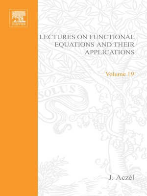 cover image of Lectures on Functional Equations and Their Applications